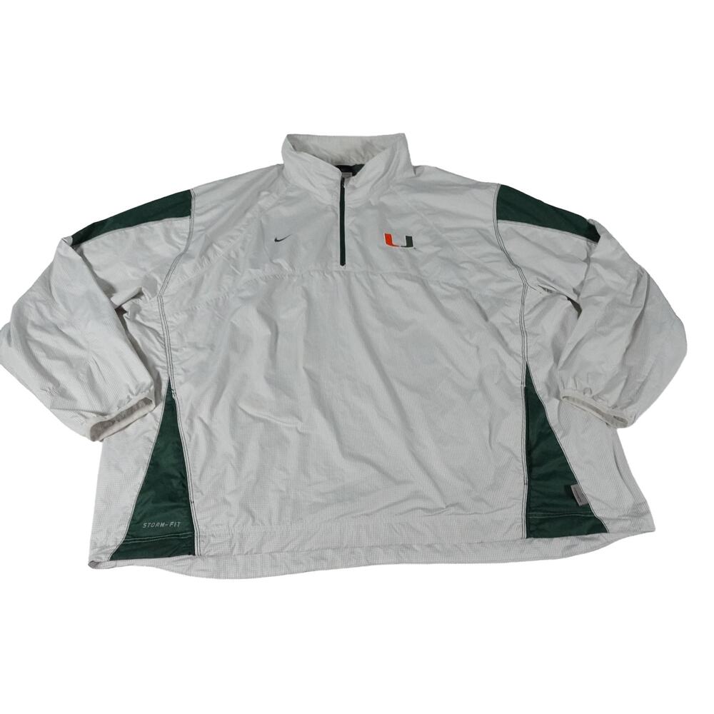 University of Miami Nike Storm Fit Check Swoosh Windbreaker 1/4 Zip Men's 4XL